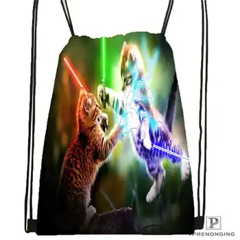 

Custom spacecat (36) Drawstring Backpack Bag Cute Daypack Kids Satchel (Black Back) 31x40cm#180612-03-cat