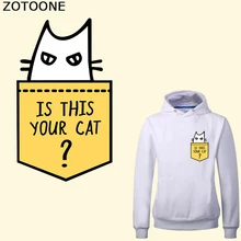 ZOTOONE Забавный Кот патч теплопередача для одежды DIY футболка в полоску аппликация на футболку пользовательские наклейки железные передачи