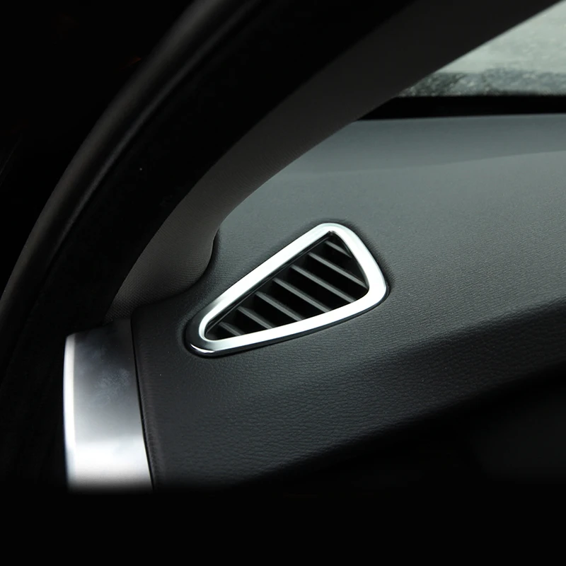 2x Chrome plate ABS Upper Air Condition Vent Cover Trim For BMW X5 F15 F85 2014 2017 & X6 F16