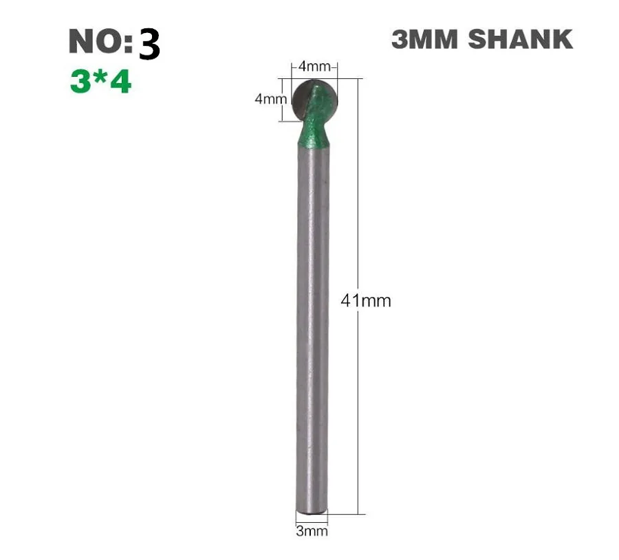 1 шт. 3 мм хвостовик твердый карбид cnc Концевая фреза для деревообработки, деревянный шарик-массажер пилюль нож, дерево корень гравировка чайный стол фрезерование - Длина режущей кромки: NO3