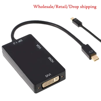 

Drop shipping! 1pcs Mini Display Port Thunder bolt to DVI VGA HDMI Adapter 50/60Hz 700mW 28cm cable size For MacBook Pro Mac Air