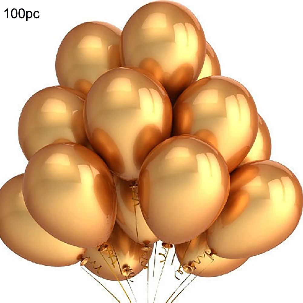 

100 PCS Gold Balloons 12 Inch Wedding Happy Birthday Party Easter Gold eggs festival DIY Decoration Latex Balloons