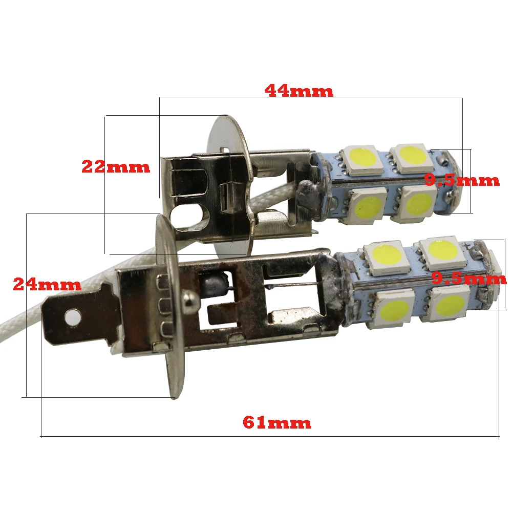 YSY 300 шт. автомобильные лампы H1 13 LED 5050 9SMD белые фары Противотуманные DC 12V новые