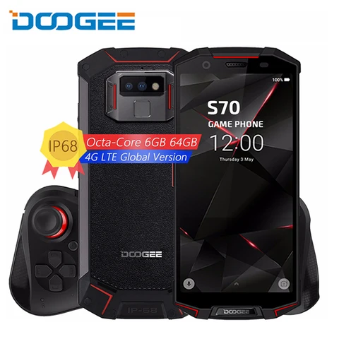 DOOGEE S70 Game Phone IP68 IP69K Waterproof Wireless Charge NFC 5500mAh 12V2A Quick Charge 5 99 FHD Helio P23 Octa Core 6GB 64GB