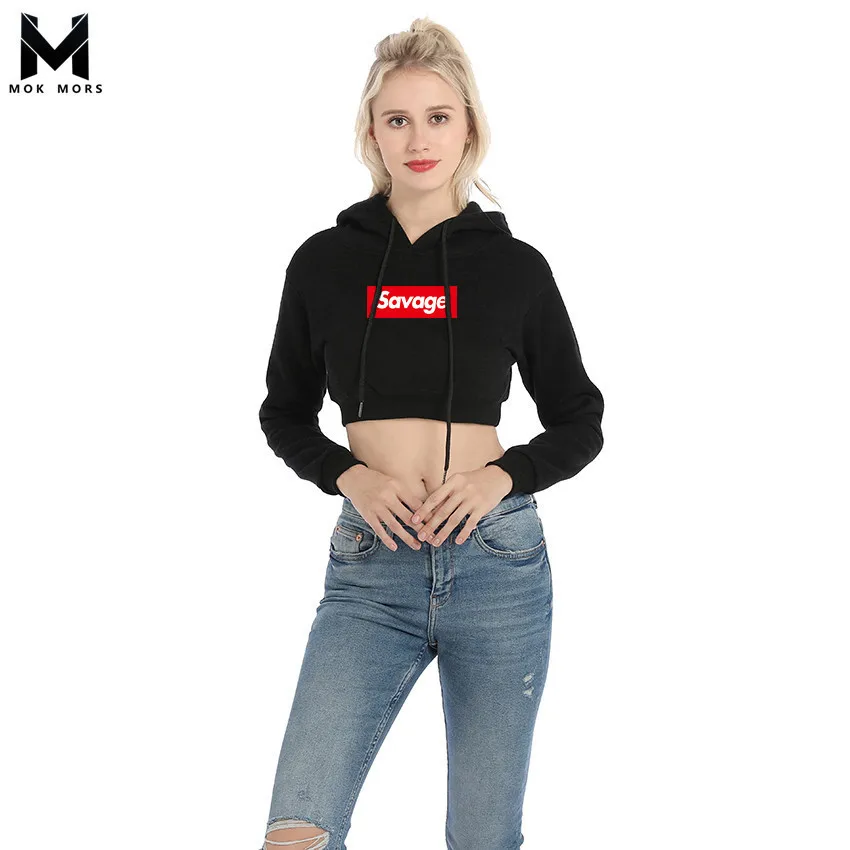 Women's New Casual Letter Print Slim Womens Hoodies Fashion Brand High Street Jogger Short Paragraph Women Hoodie Sweatshirt