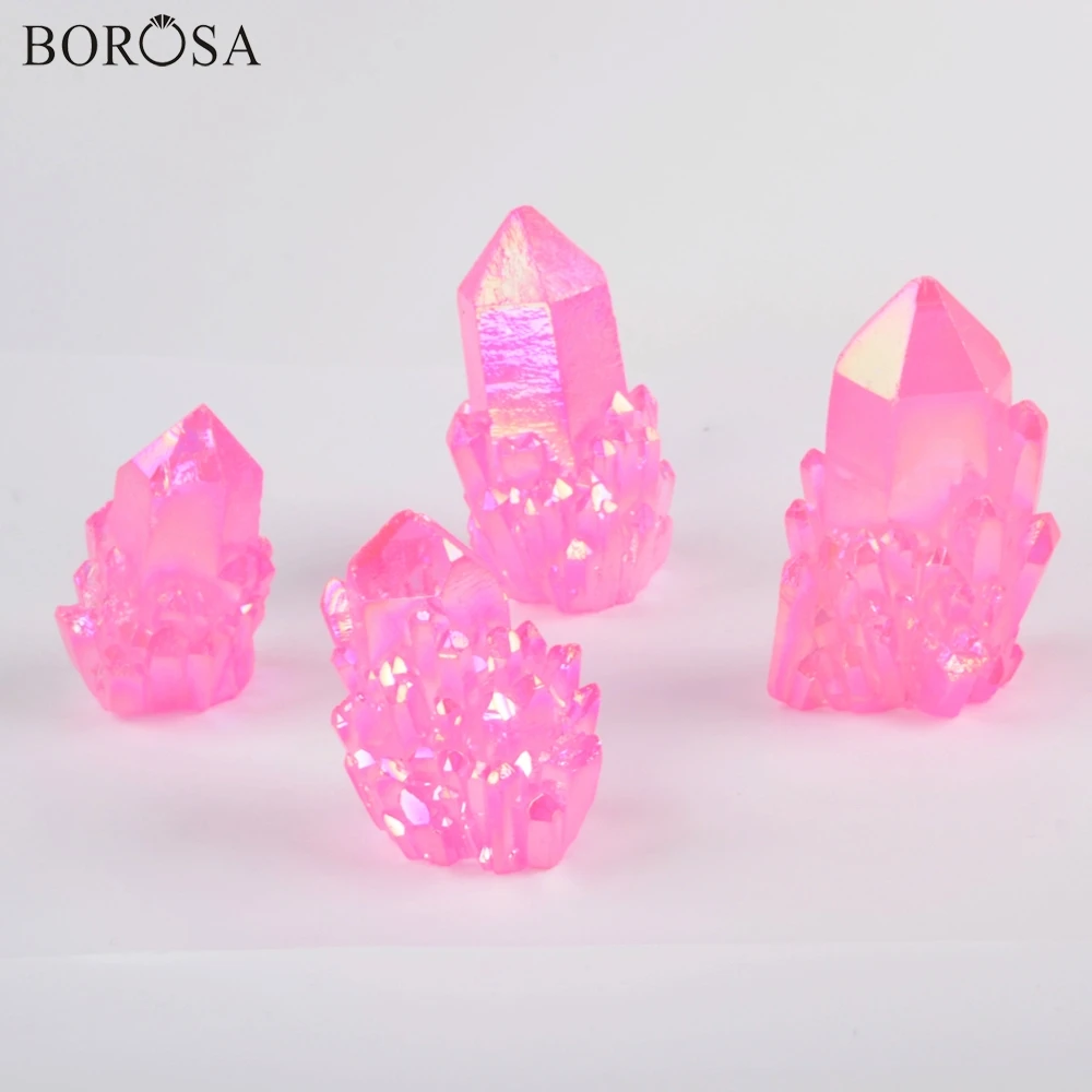 Украшения BOROSA 5 шт. опт покрытие радужной аурой кварцевые титановые с кристаллами