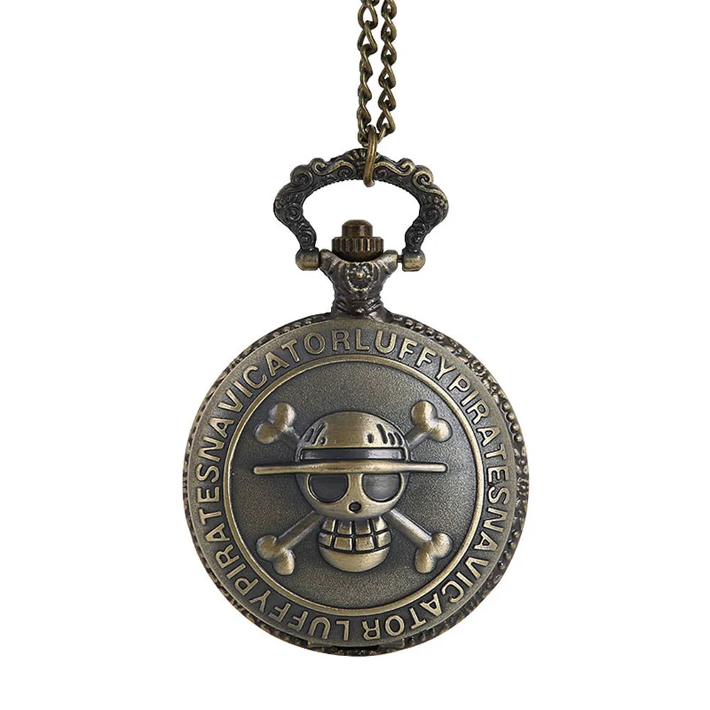 

Vintage Bronze Steampunk Quartz Pocket Watch Hollow Skull Head Hat pattern with Chain for Men Women Pendant necklace#1D