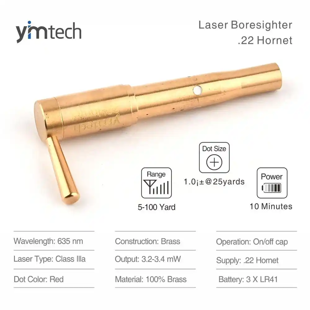 Laser boresighter bullet for .17 HMR caliber bore sight laser bullet