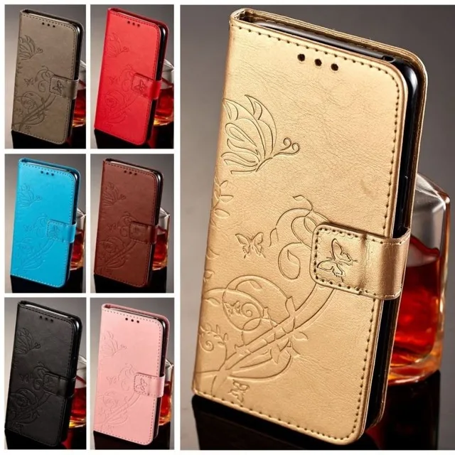 

For Apple iPhone X 8 7 6s Plus SE 5 5S 5C 4 4S Book Style Wallet Leather Phone Case For ipod touch 6 Emboss Butterfly Cover P03G