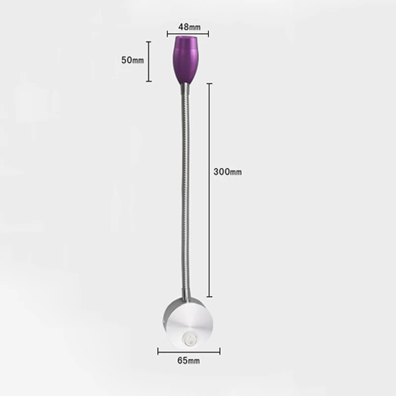 Современный светодиодный настенный светильник, гибкий, 1 Вт, 3 Вт, зеркальный светильник для ванной, серебристый, прикроватный, для чтения, для учебы, бра, светодиодный светильник, лампы AC85-265V