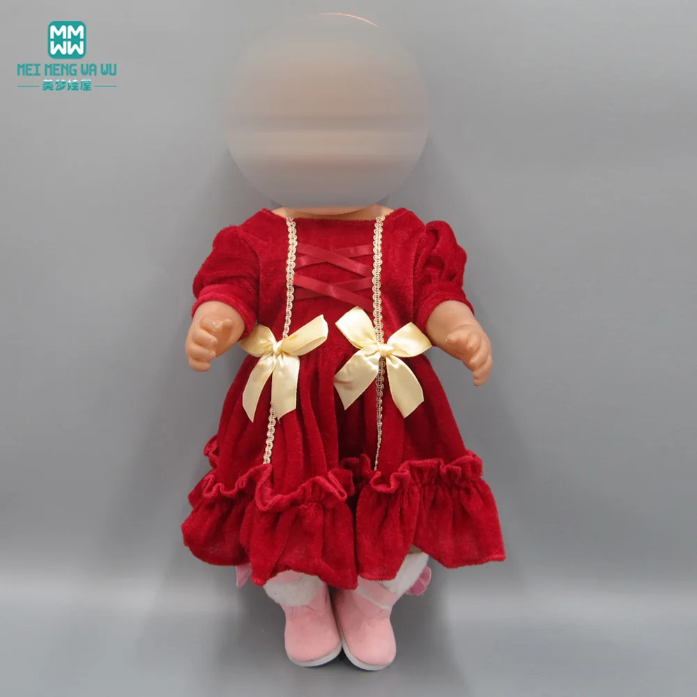 Детская Одежда для куклы, подходит для новорожденных 43 см, аксессуары для куклы и американская кукла, модное розовое платье с принтом детское платье вечернее платье