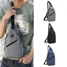 Модные мужские повседневные USB наушники с зарядным устройством отверстие через плечо ремень нагрудный пакет сумка