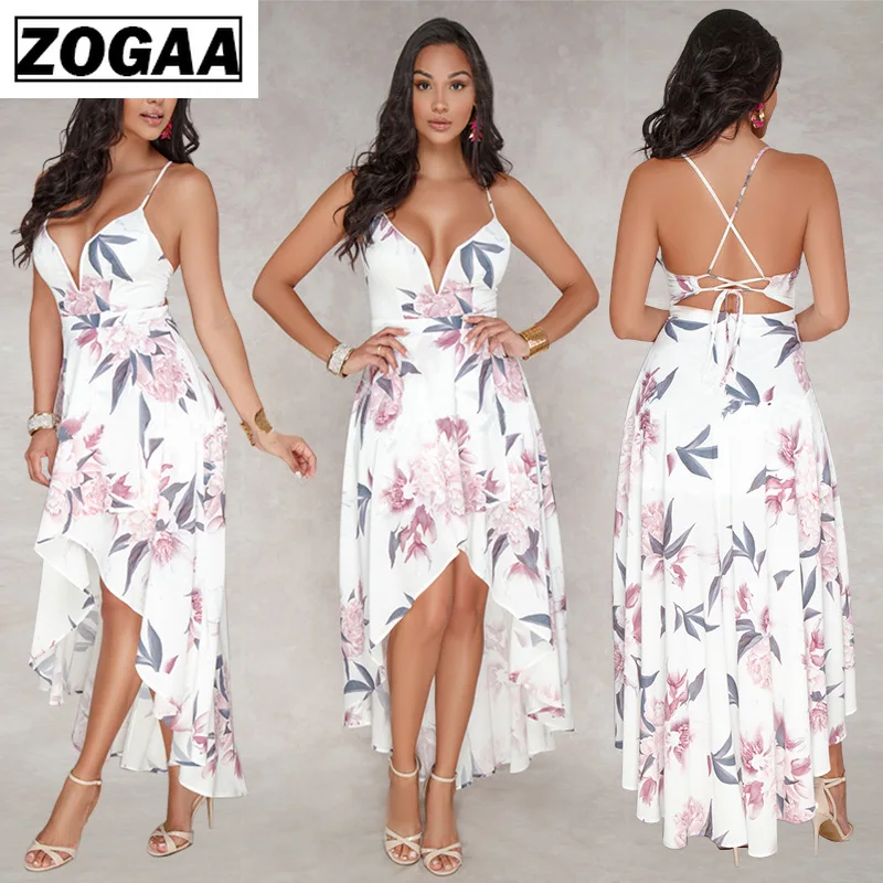 

ZOGAA Women Sexy Strap-on Dress Off Shoulder Floral Dress Party V- Neck Plus Size Dresses Elegant Lady Dress Robe Femme Outfits