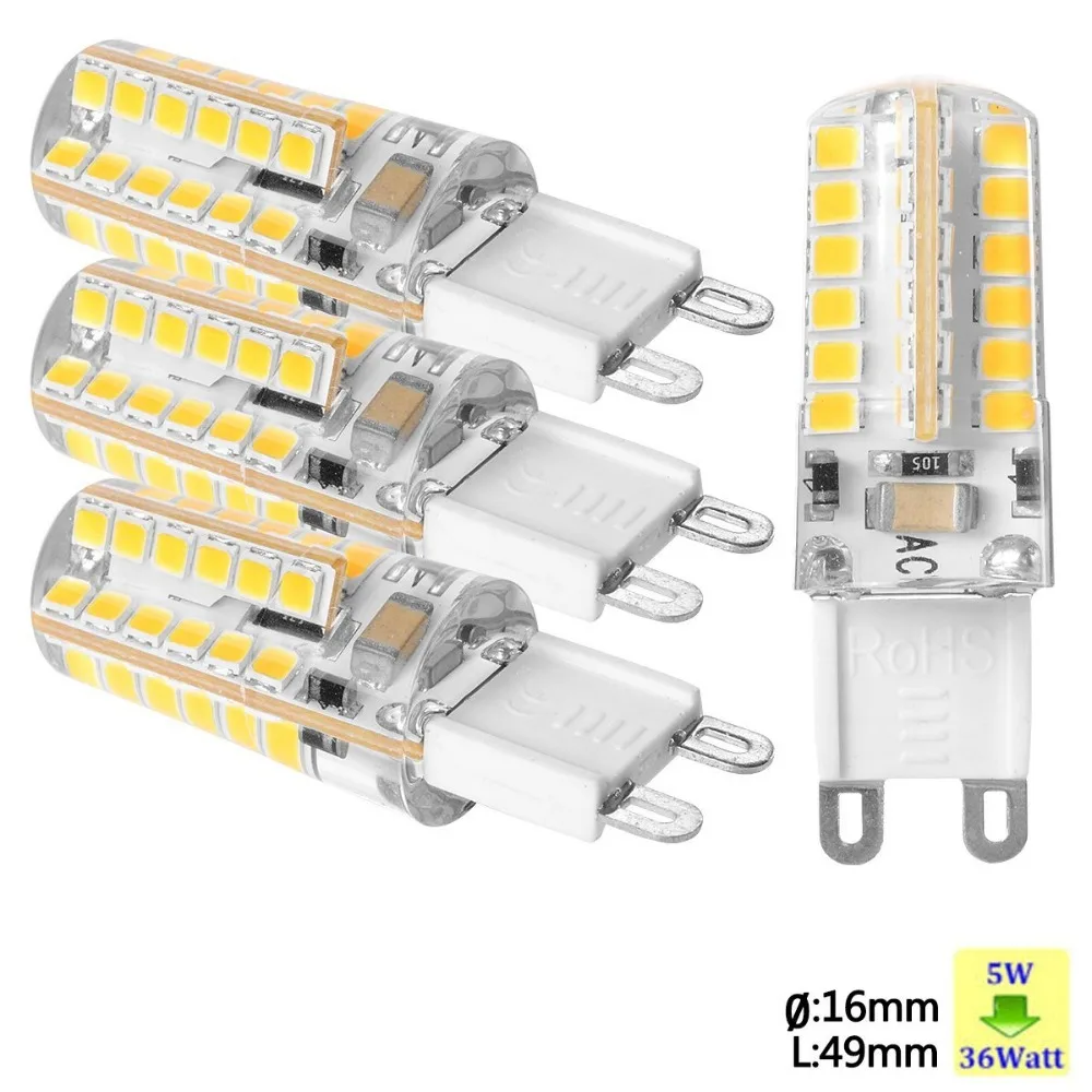 HRSOD 5 шт. G9 4 Вт 48 SMD 2835 450 LM теплый белый/холодный белый Кукуруза лампы(AC 110 V/220 V