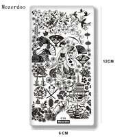 Japanese Series Nail Stamping Template Warrior Geisha Lantern Images Printing Art Plates Stencil for Hand Nails Decoration C30 2
