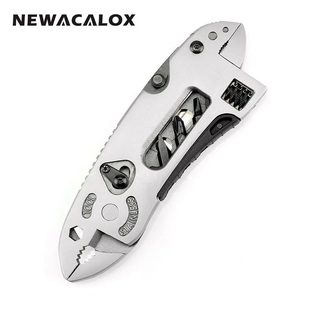 NEWACALOX Multifuntion Pliers Survival Multi Hand Tools Mini Screwdriver Set Adjustable Wrench Jaw Spanner Pocket Knife Repair NEWACALOX Multifuntion Pliers Survival Multi Hand Tools Mini Screwdriver Set Adjustable Wrench Jaw Spanner Pocket Knife Repair