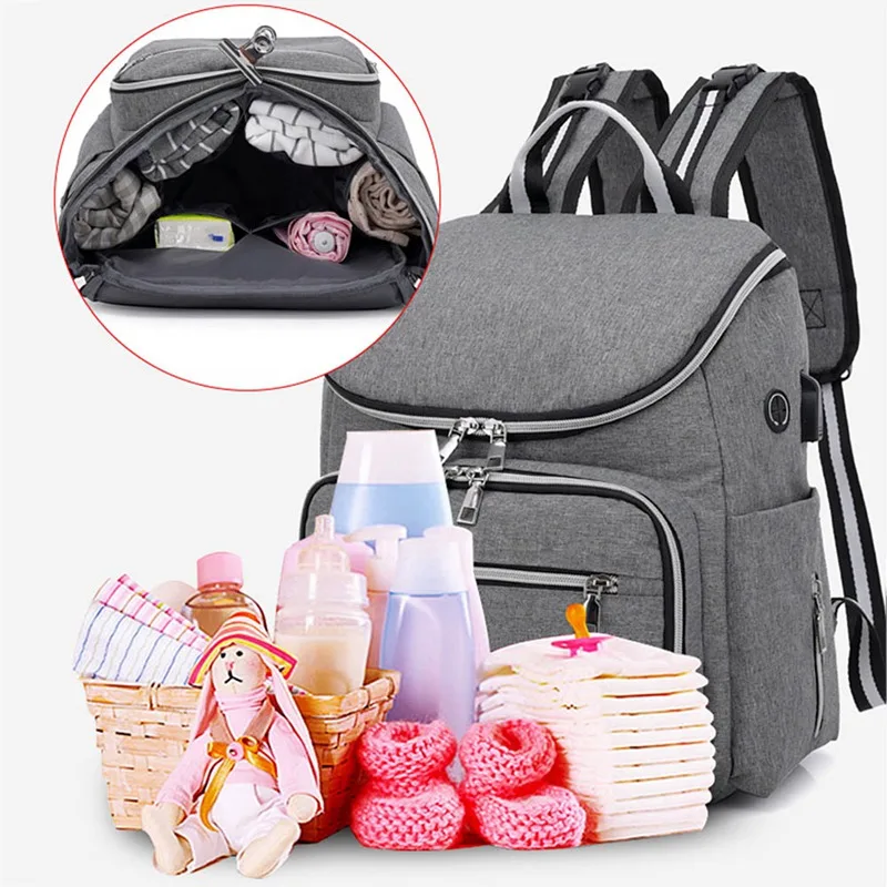 Nappy Bag Baby Diaper Bag Backpack with USB Charging Port Large