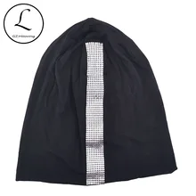 Прямая поставка, женские Серебристые шляпы и кепки с металлической лентой, Мягкие осенние тонкие хлопковые сутулящиеся шапки Skullies Beanies, женские шапки большого размера