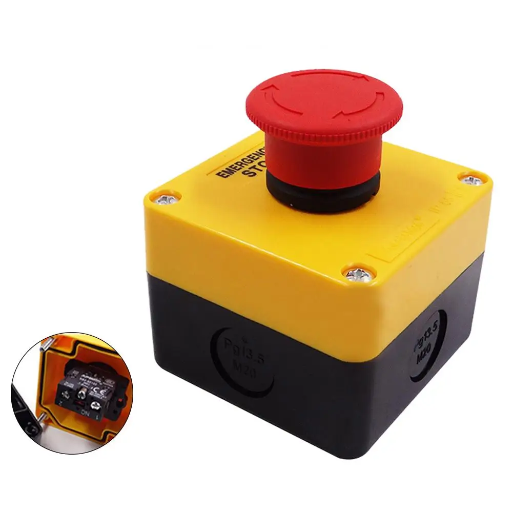 220v Mushroom Emergency Stop Push Button Switch Electronic Safety Equipment | Обустройство дома