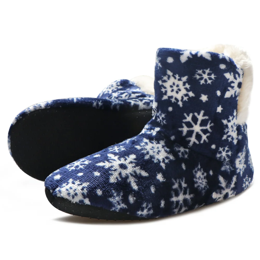 Зимние домашние ботильоны для женщин; теплые зимние ботинки на меху; женские рождественские домашние носки; обувь с плюшевой стелькой; bottine femme