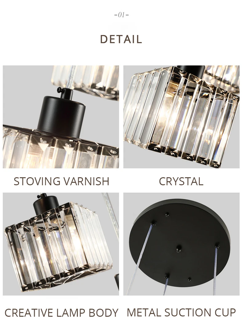 DX Modern Crystal Led Pendant Lights (2)