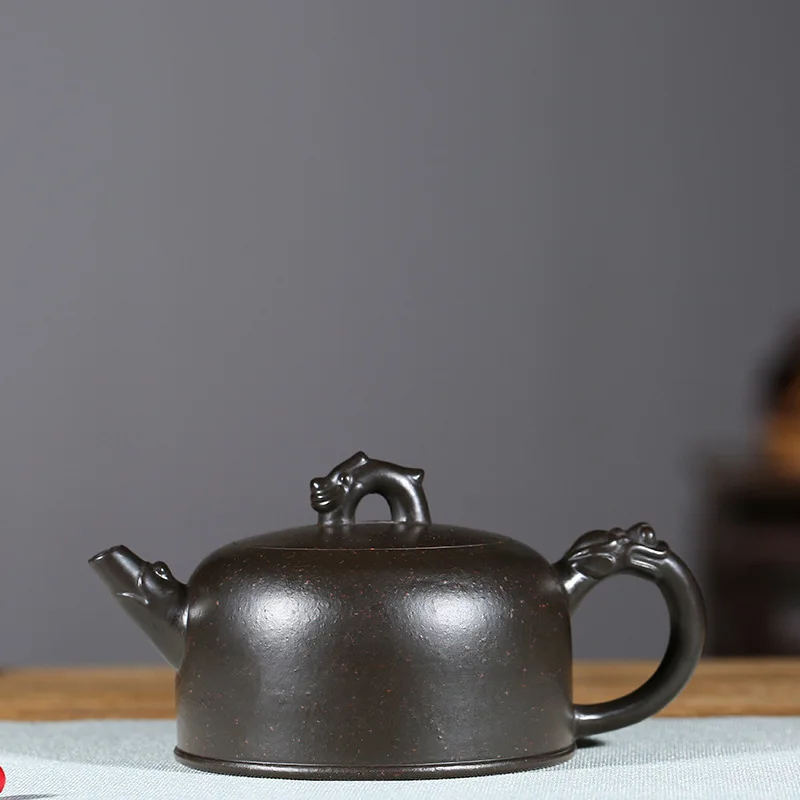 

Pottery Teapot Quality Goods Famous Kettle Full Manual Make Raw Ore Azure Zhu Nilong Chanting Pot Kungfu Online Teapot Tea Set