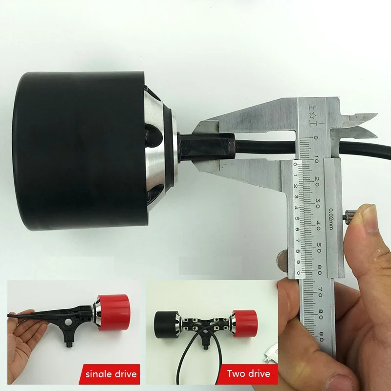 1 unid 70mm 83mm 90mm monopatín eléctrico Motor de cubo con negro o rojo PU cubierta para conducir o Dual eléctrica longboard - 4