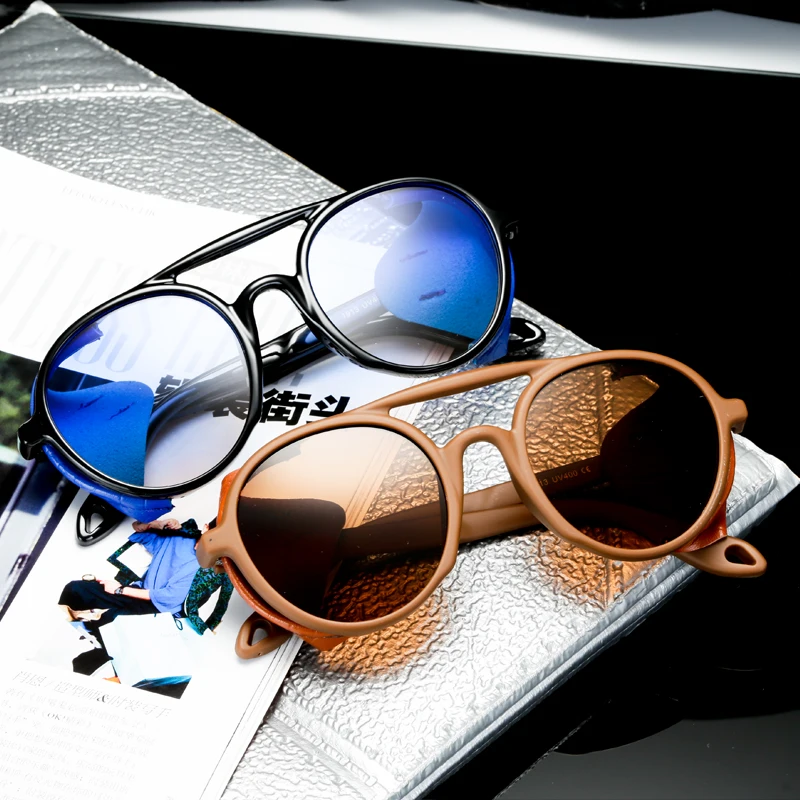 Steampunk Sunglasses Top One-oice Men Sun Glasses Round Glasses Women Driving Gradient Black Sunglass Goggle UV400 Oculos de sol