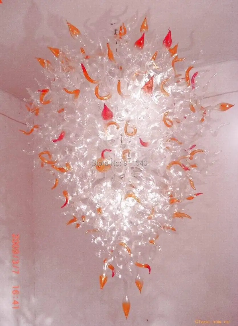 New Design Large 60 Inches Orange shade Clear Art Glass Chandeleirs Chandelier Lighting | Освещение
