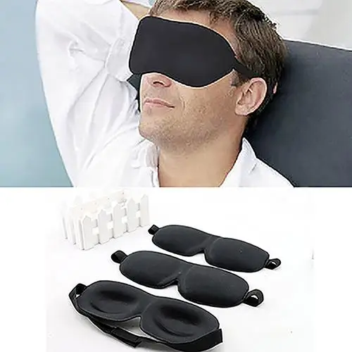 

1 PC Women Men Soft Portable Black Travel Sleep Eye Mask 3D Memory Foam Padded Shade Cover Sleeping Blindfold Eye Care