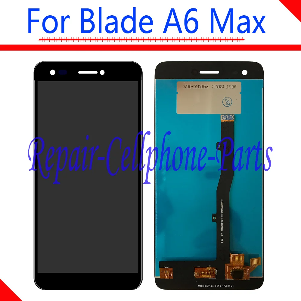 

Black 100% New Full LCD DIsplay + Touch Screen Digitizer Assembly Replacement For ZTE Blade A6 Max Tracking Number