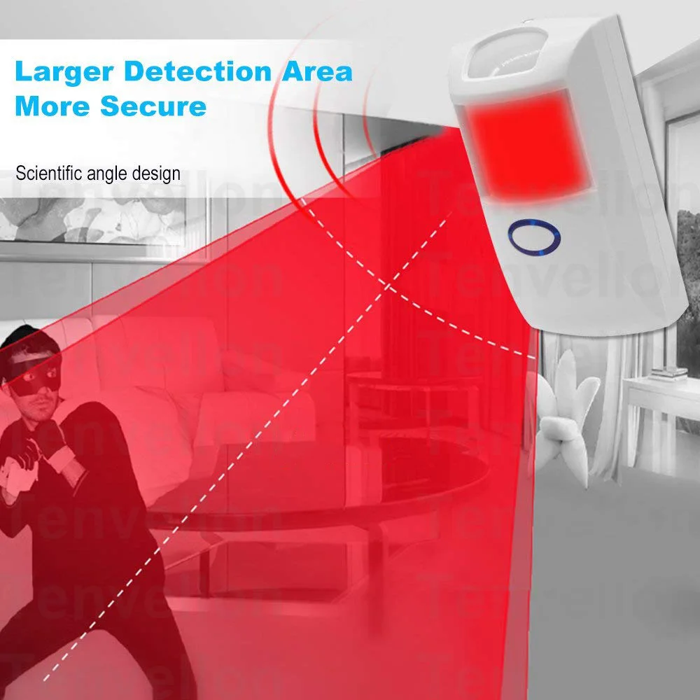 Tenvellon Беспроводной интеллектуальный PIR датчик движения детектор сигнализации для GSM домашней охранной сигнализации системы безопасности