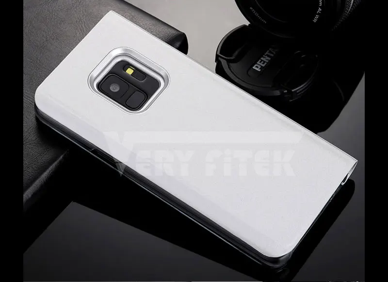 For Samsung Galaxy S9 S8 Plus S7 S6 edge A8 2018 Case Luxury Flip Stand Clear View Mirror Phone Cover For iphone X 8 7 6s 6 plus (27)