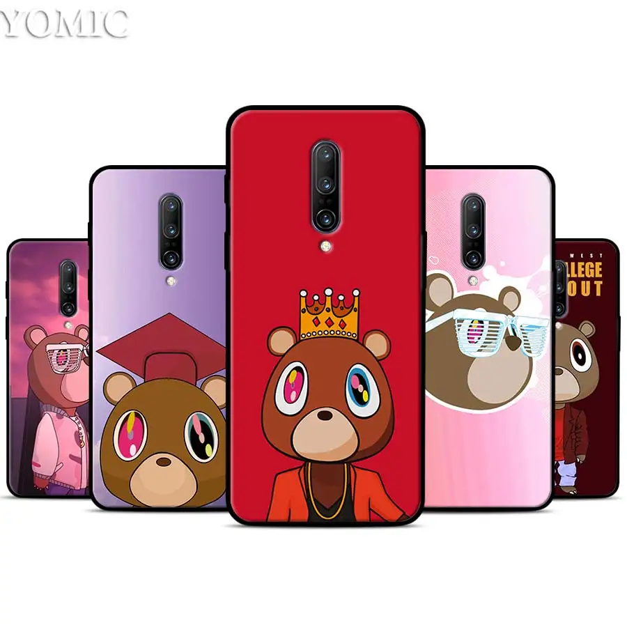 Fashion Kanye West Graduation Teddy Silicone Case for font b Oneplus b font font b 7