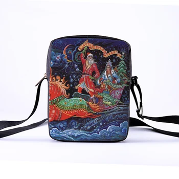 

Custom women's shoulder diagonal bag woman small Messenger bag Christmas Day printing Santa Claus cartoon pattern leisure