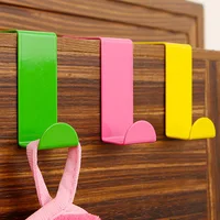 2 шт./компл. Нержавеющая сталь двери шкафа ящика металлические подвесные крючки для одежды вешалка Полотенца держатель Домашний Органайзер, кухонные аксессуары - изображение