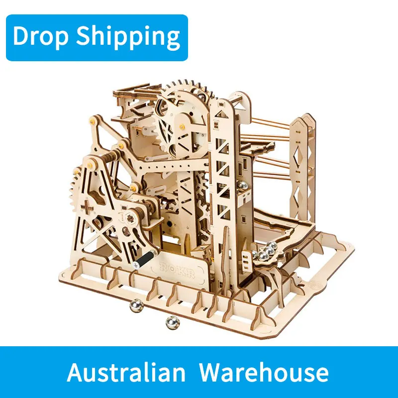 

For Drop Shipping in Australia DIY Marble Run Game 3D Wooden Puzzle Coaster Model Building Kit Toys for Children Adult LG503