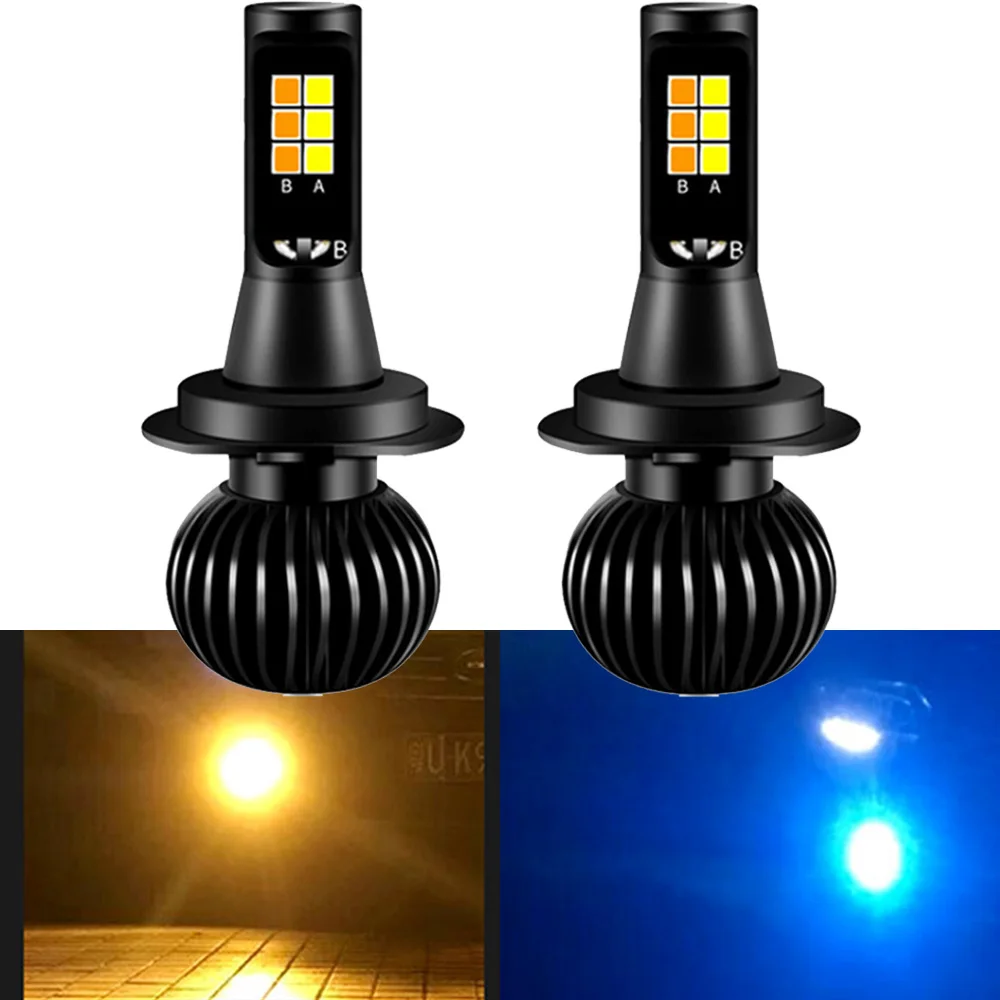 

2018 H1 led H3 H7 H11 H8 9005 9006 HB3 HB4 H27 880 881 H4 Car Fog DRL Bulb Dual Color White Yellow Blue / Ice Blue 12v