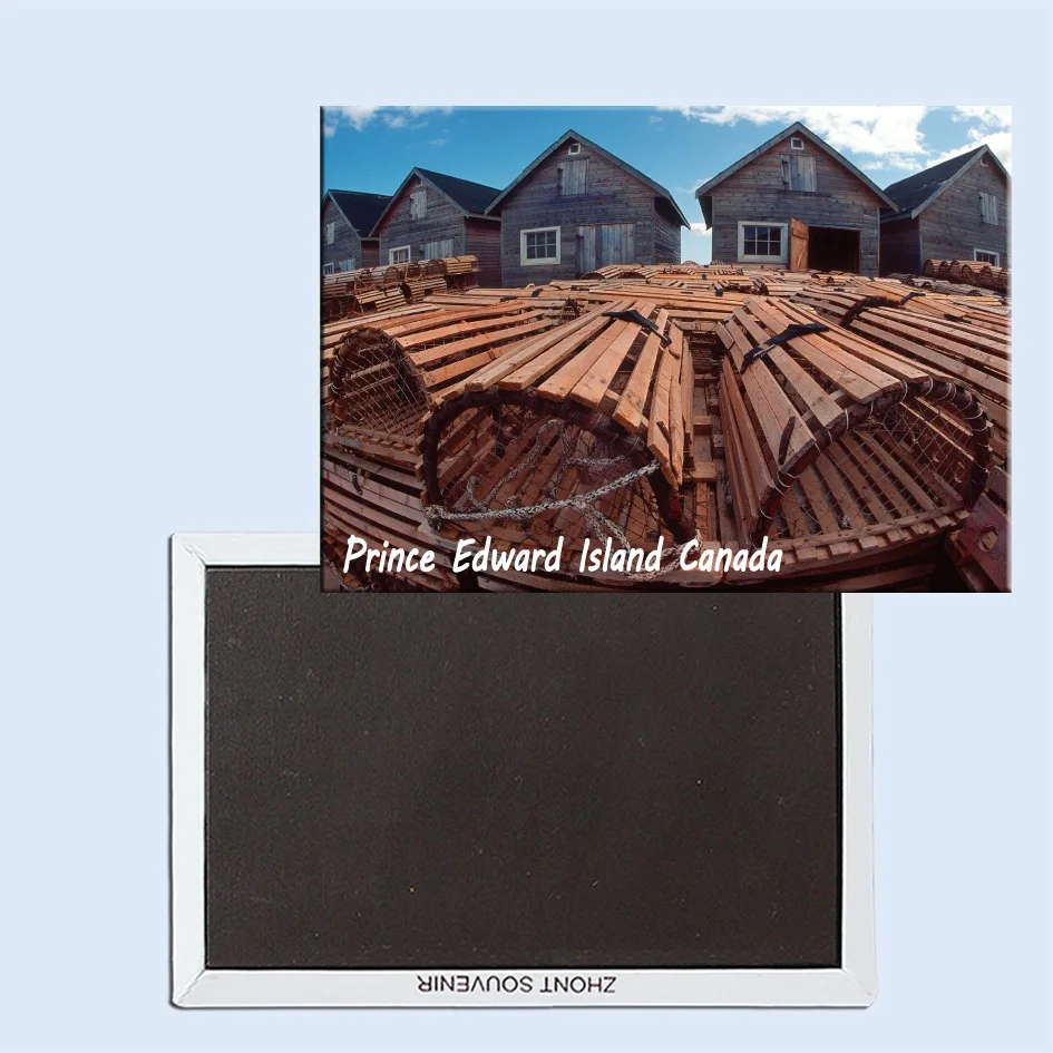 Travel Refrigerator Magnets 78*54mm,Fishing Huts and Lobster Traps, Prince Edward Island, Canada Travel Rigid FridgeMagnets24947