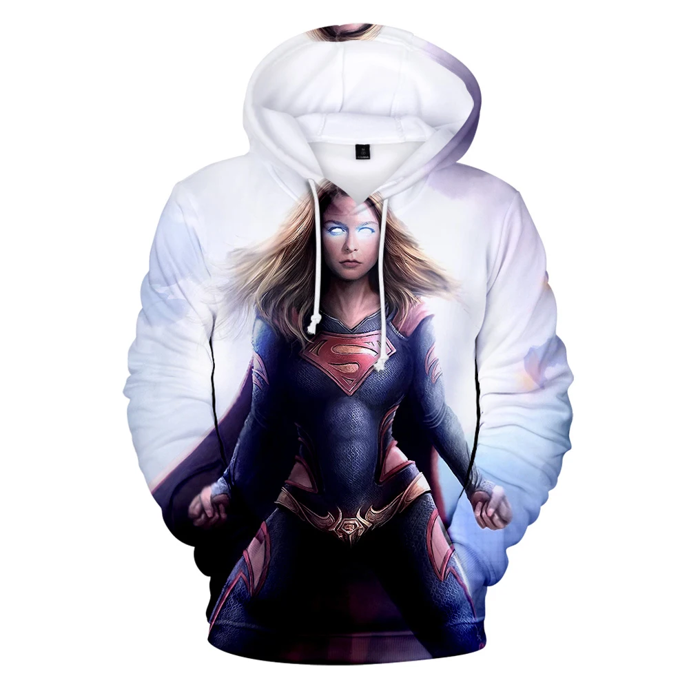 Новинка мужская толстовка с принтом художественный пуловер Supergirl анимацией