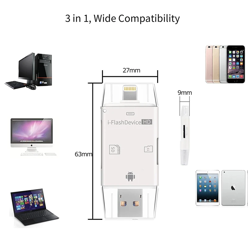 Устройство для чтения SD карт Reilim 3 в 1 iphone ipad iFlash OTG адаптер Micro USB устройство
