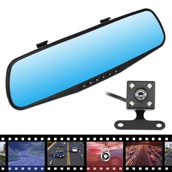 

4.3 Inch HD 1080P Dual Lens Rear View Mirror Auto Car DVR Dash Cam Camera Latest