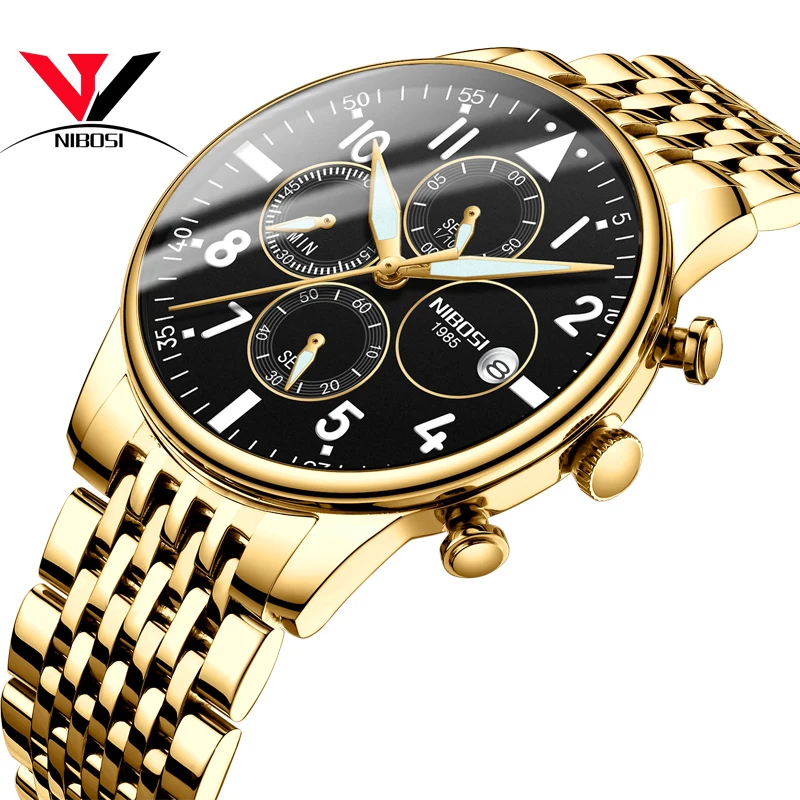 

NIBOSI Top Brand Luxury Fashion Men's Watch Waterproof Quartz Men's Watch Chronograph Relogio Masculino 30M Waterproof Military