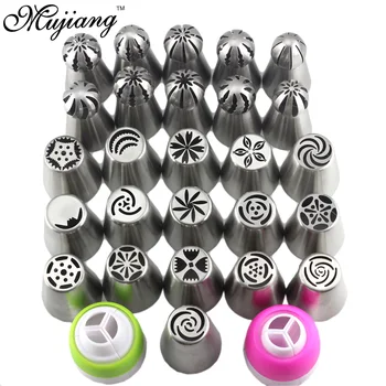 

Mujiang 28 Pcs Stainless Steel Sphere Ball Russian Nozzles Icing Cream Piping Pastry Tips Cake Decorating Confectionery Tools