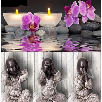 

Buddha flower home decor embroidery pattern resin full square/round diamond 5D diy paintings 3D cross stitch kit mosaic sticker