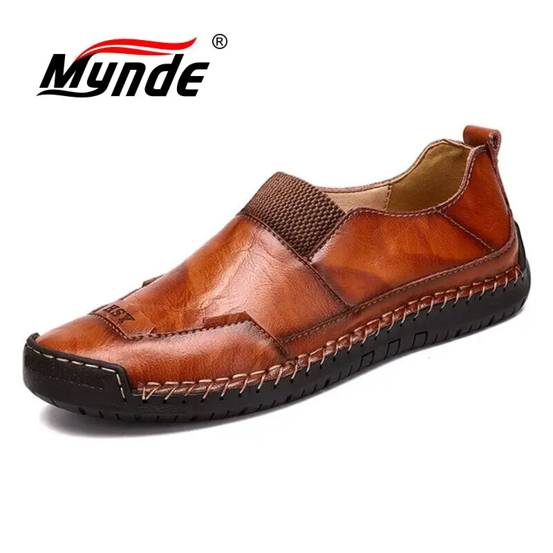 

Mynde New Men Shoes Genuine leather Comfortable Men Casual Shoes Fashion Loafers Men Flats Slip On Men's Shoes Zapatos Hombre