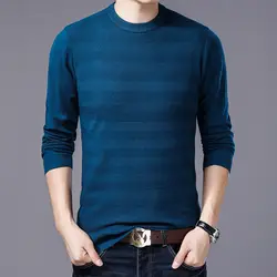 Пуловеры Для мужчин 2019 новая мода полосатый джемпер, свитер осень большой Размеры человек трикотажные свободные полный рукав рубашки M-7XL 8XL
