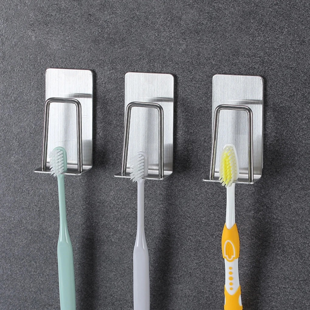 

Stainless Steel Toothbrush Gargle Cup Holder Self-adhesive Storage Rack Tooth Brush Organizer