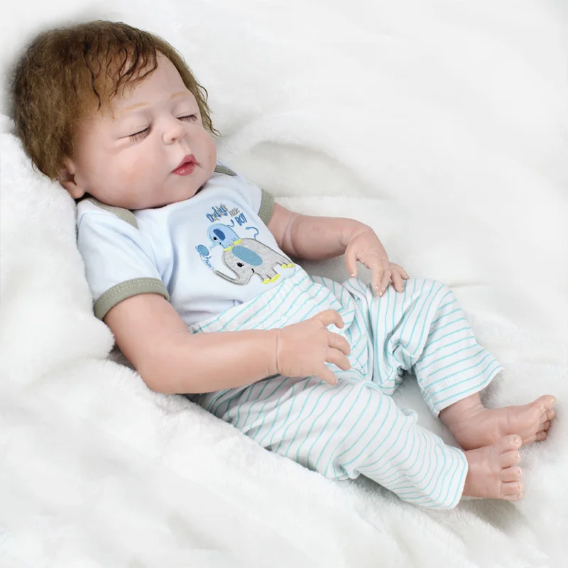 2" 57 см полный Силиконовый reborn baby doll новорожденный мальчик bebe reborn menino bonecas детская Подарочная игрушка куклы reborn