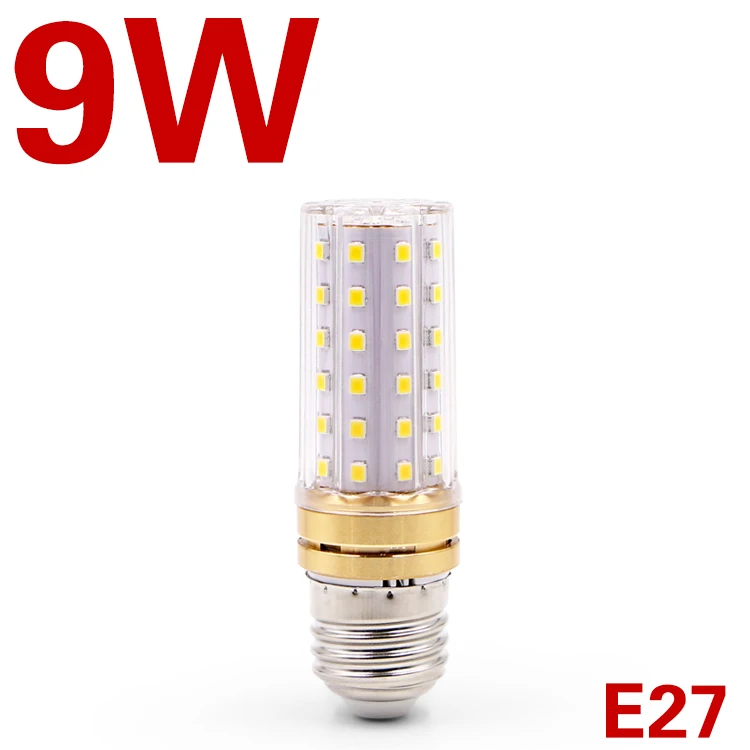 E27 светодиодный светильник E14 светодиодный лампы реальная мощность 9 ваттов 12 ваттов SMD2835 220V кукурузы лампы, люстры свечи светодиодный светильник для украшения дома - Испускаемый цвет: M E27 9W